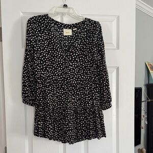 Anthropologie Maeve Black and White Patterned Top Excellent condition
